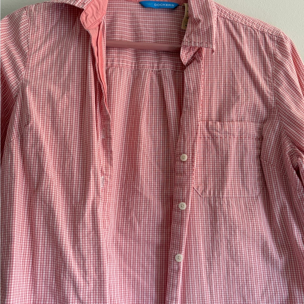 Vintage Pink Plaid 3/4 Sleeve Shirt - Picture 5 of 6